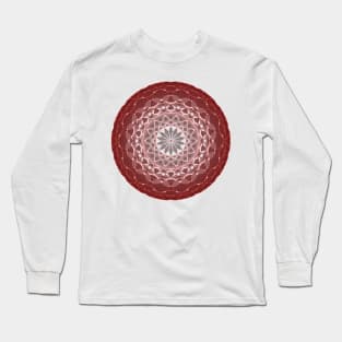 Peculiar Floral Pattern-Maroon Mandala Intricate Patterns Symmetrical Design -Koralle Long Sleeve T-Shirt